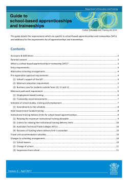 Guide to school-based apprenticeships and traineeships (PDF