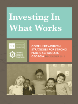 Investing In What Works - Southern Education Foundation
