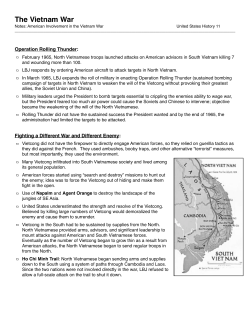 American Involvement and Battles of Vietnam War