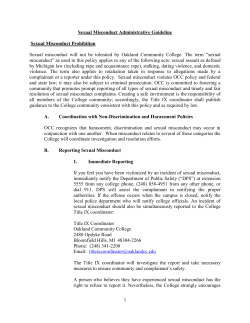 Sexual Misconduct Administrative Guidelines, with Definitions