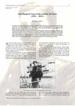 One Hundred Years of the Serbian Air Force (1912. &ndash; 2012.)