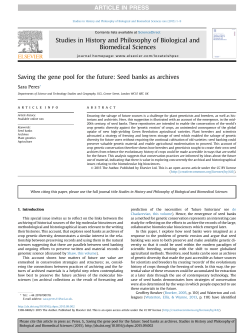 Saving the gene pool for the future: Seed banks as archives