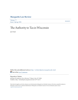 The Authority to Tax in Wisconsin