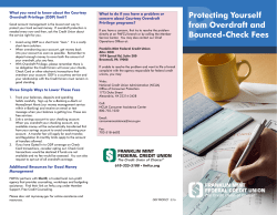 PProtecting Yourself from Overdraft and Bounced