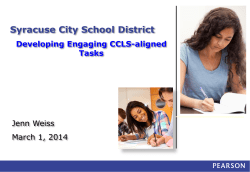 Developing Engaging CCLS-aligned Tasks