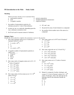 PH Introduction to the Mole Study Guide