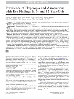 Prevalence of Hyperopia and Associations with Eye Findings in 6