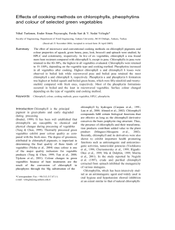Effects of cooking methods on chlorophylls, pheophytins and colour