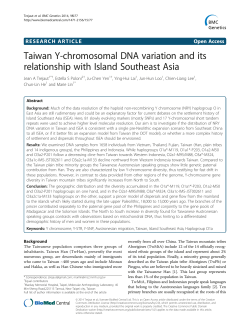 Taiwan Y-chromosomal DNA variation and its relationship with