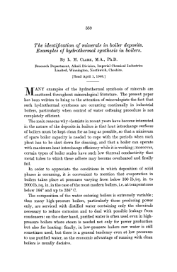 The identification of minerals in boiler deposits. Examples of
