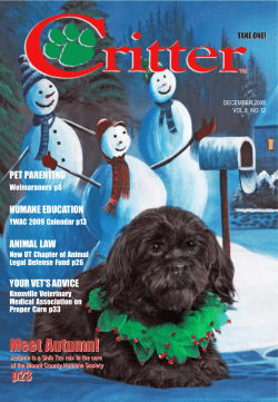 Critter Magazine, Knoxville Tn, December 2008