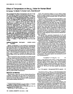 Effect of Temperature on the P50Value for Human Blood