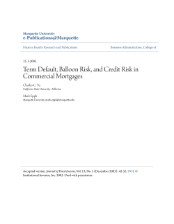 Term Default, Balloon Risk, and Credit Risk in Commercial Mortgages