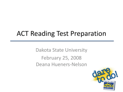 ACT Reading Test Preparation - Webberville Community Schools