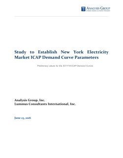 Study to Establish New York Electricity Market ICAP Demand Curve