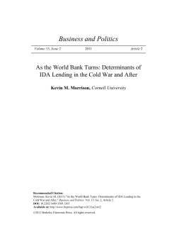 As the World Bank Turns: Determinants of IDA Lending in the Cold