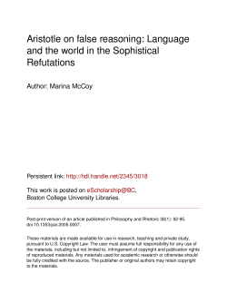 Aristotle on false reasoning: Language and the world in the