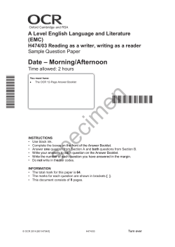 OCR A Level English Language and Literature (EMC)