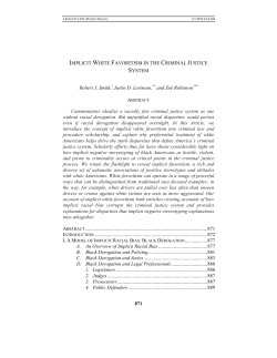 Implicit White Favoritism in the Criminal Justice System