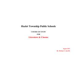 Literature in Cinema - Hazlet Township Public Schools