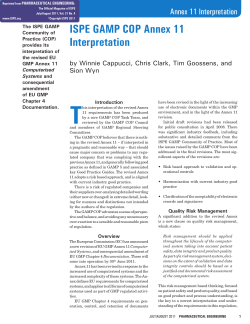 ISPE GAMP COP Annex 11 Interpretation