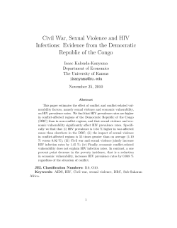 Civil War, Sexual Violence and HIV Infections: Evidence from the