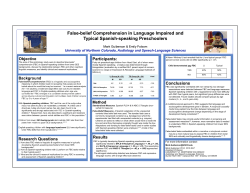 False-Belief Comprehension in Language Impaired and