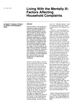 Living With the Mentally Factors Affecting Household Complaints