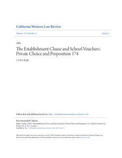 The Establishment Clause and School Vouchers: Private Choice