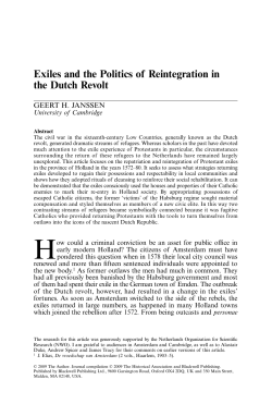 Exiles and the Politics of Reintegration in the Dutch Revolt