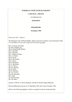 EUROPEAN COURT OF HUMAN RIGHTS CASE OF B. v. FRANCE