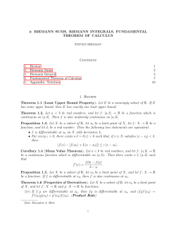 Riemann sums, Riemann integrals, fundamental theorem of calculus