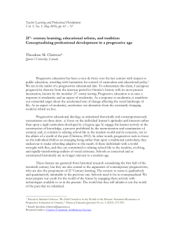 century learning, educational reform, and tradition: Conceptualizing