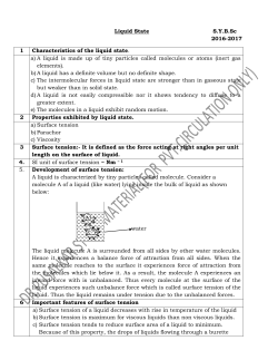 SYBSC Notes on Liquid State
