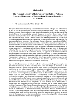 The Fissured Identity of Literature: The Birth of National Literary