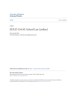 EDLD 554.50: School Law (online)