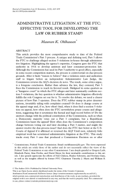 administrative litigation at the ftc: effective tool for developing the law