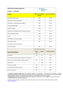 Seed Testing Price List 2016-2017 incl. VAT