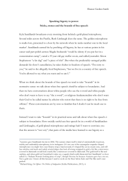 Sticks, stones and the bounds of free speech Kyle Sandilands