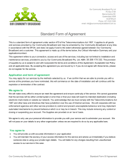 Standard Form of Agreement