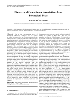 Discovery of Gene-disease Associations from Biomedical Texts