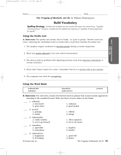 Macbeth Act III selection support