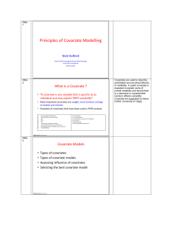 Principles of Covariate Modelling