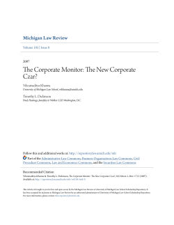 The Corporate Monitor: The New Corporate Czar?