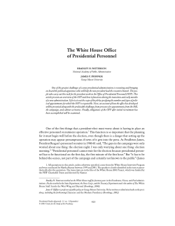 The White House Office of Presidential Personnel