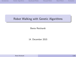 Robot Walking with Genetic Algorithms