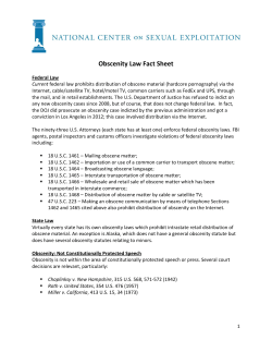 Obscenity Law Fact Sheet