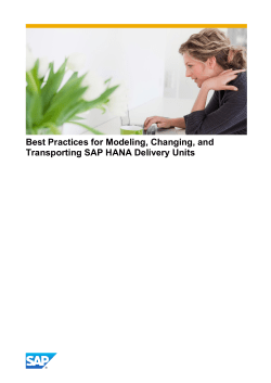 Best Practices for HANA Deployment Units