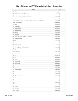 List of Movies and TV Shows in the Library Collection