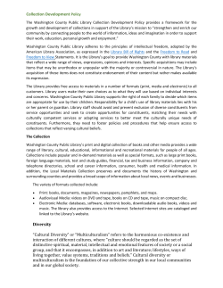 Collection Development Policy - Washington County Public Library